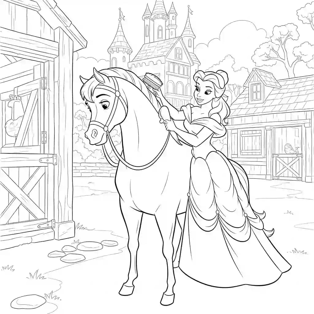 Desenhos de a bela e a fera para imprimir e colorir