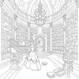 Desenhos de a bela e a fera para imprimir e colorir