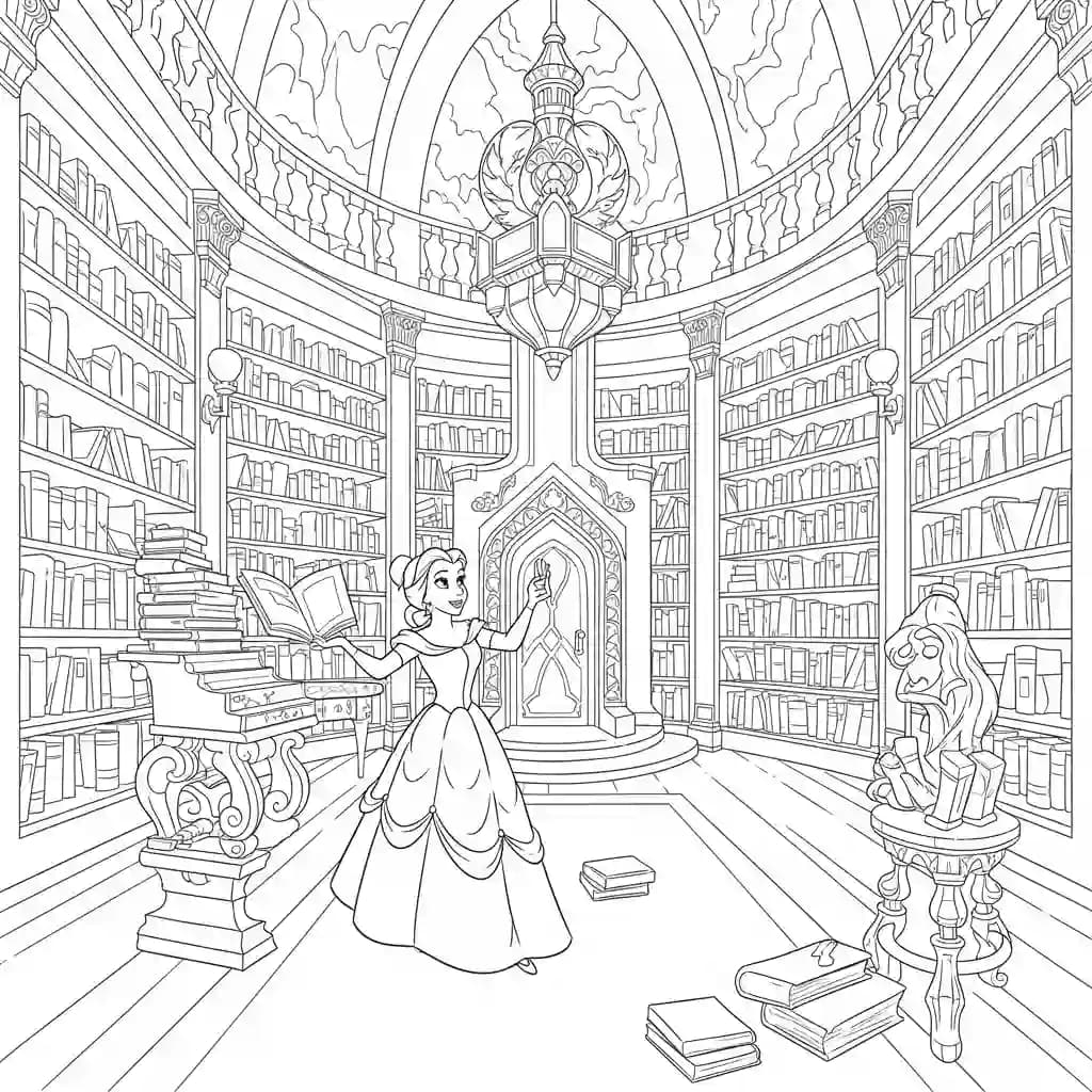 Desenhos de a bela e a fera para imprimir e colorir