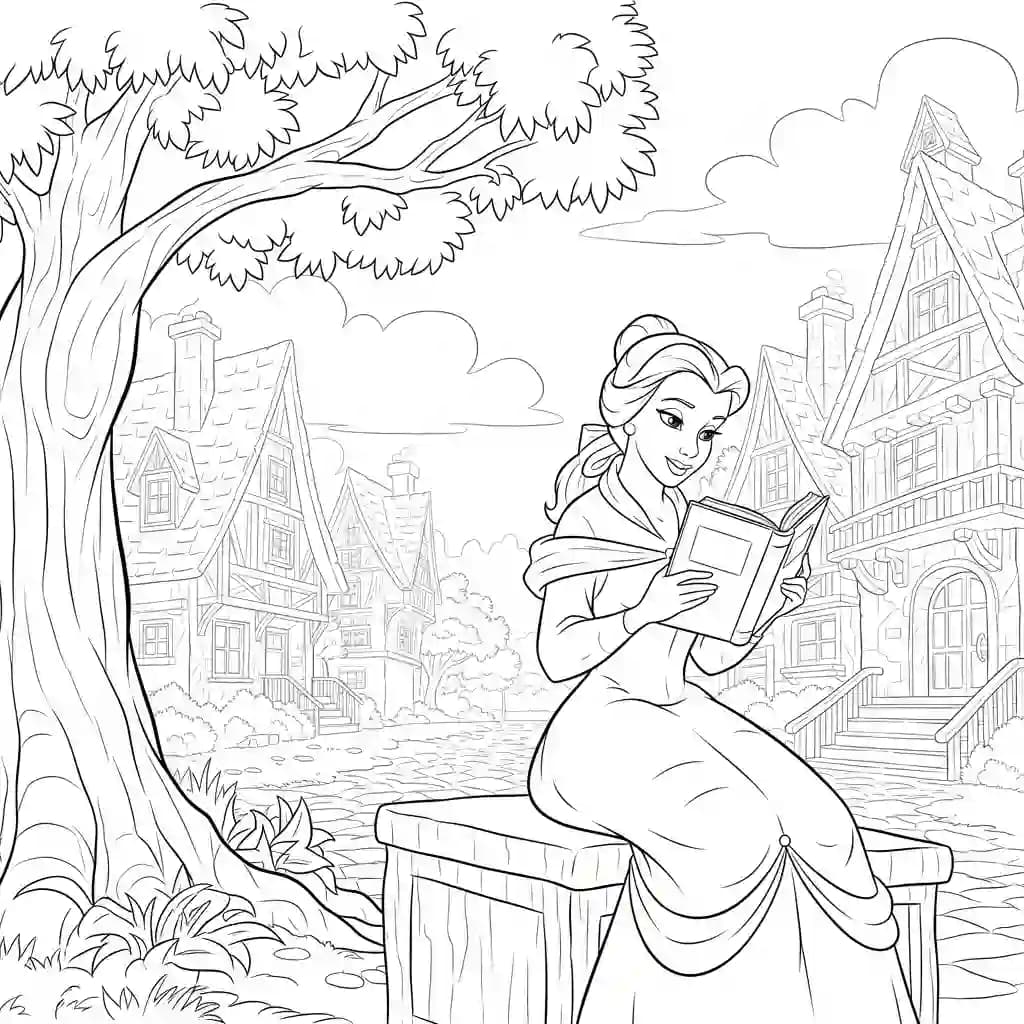 Desenhos de a bela e a fera para imprimir e colorir