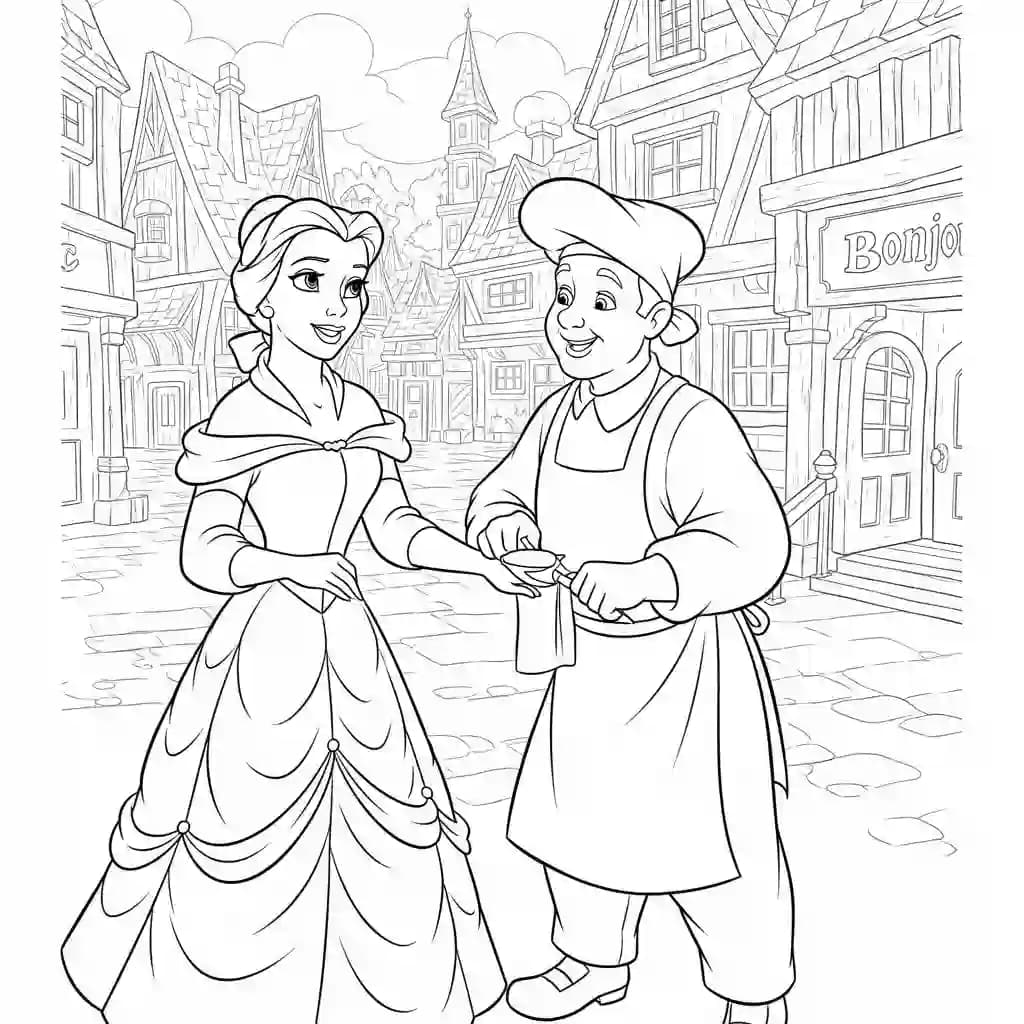 Desenhos de a bela e a fera para imprimir e colorir