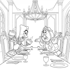 Desenhos de a bela e a fera para imprimir e colorir