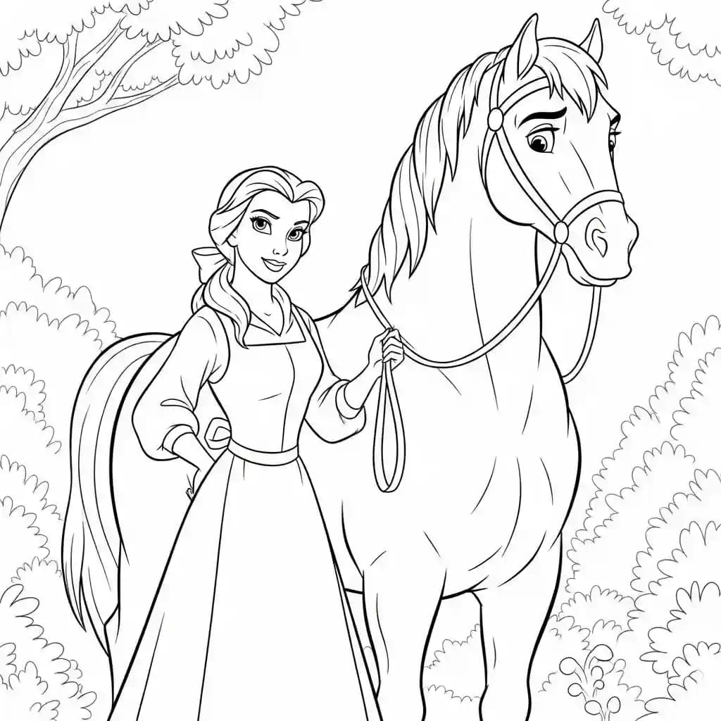 Desenhos de a bela e a fera para imprimir e colorir