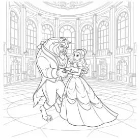 Desenhos de a bela e a fera para imprimir e colorir