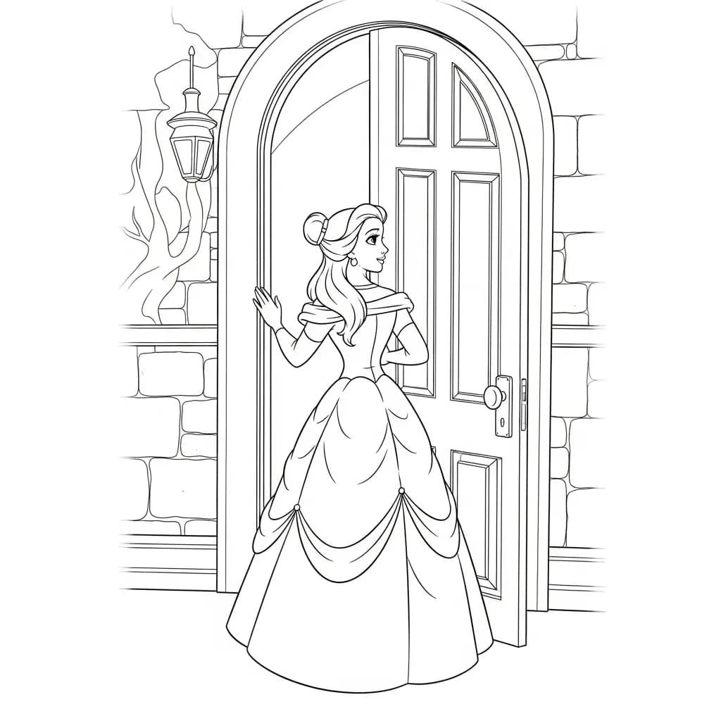 Desenhos de a bela e a fera para imprimir e colorir