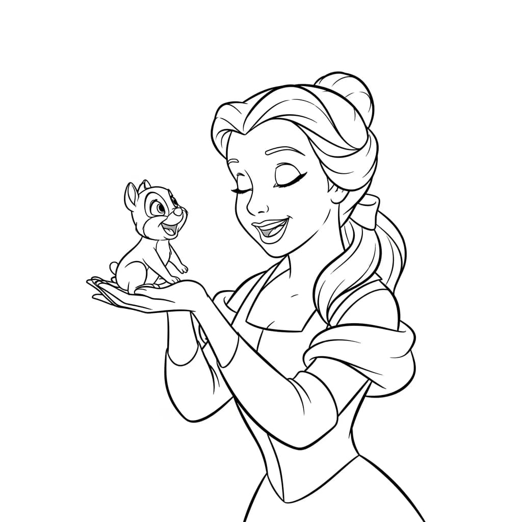 Desenhos de a bela e a fera para imprimir e colorir