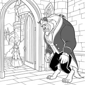 Desenhos de a bela e a fera para imprimir e colorir