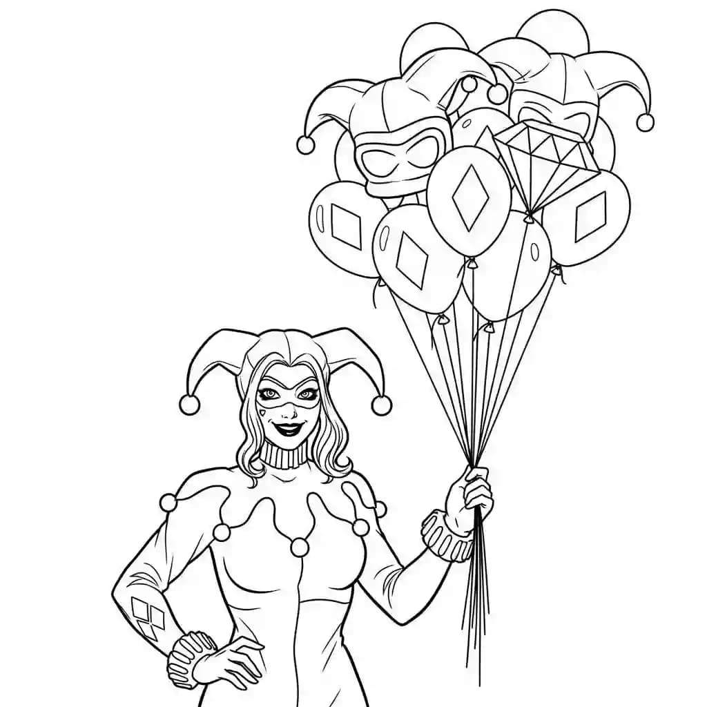 Desenhos da Arlequina para Colorir