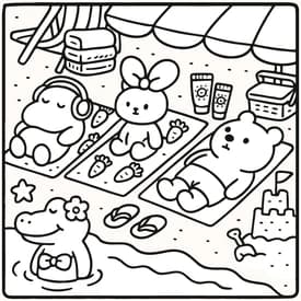 Bobbie Goods - Desenho de Cena de Praia