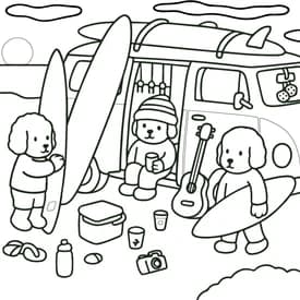 Bobbie Goods - Desenho de Dia de Surf na Praia