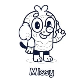 Pai do Lucky para Colorir: Desenho Engraçado e Divertido da Série Bluey Missy para Colorir: Desenho da Cachorrinha Colorida da Série Bluey