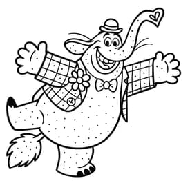 Desenho da Alegria Sentada para Colorir – Divertida Mente Desenho para Colorir Bing Bong: O Amigo Imaginário Mais Fofo da Riley