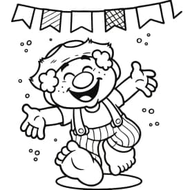 Desenho de Casal Dançando Quadrilha sob o Céu Estrelado na Festa Junina Palhaço Caipira na Festa Junina – Desenho para Colorir