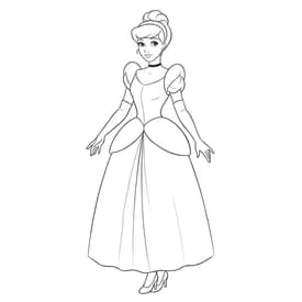 Desenho da Princesa Cinderela para Colorir