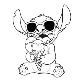 Desenhos para Colorir do Stitch com Sorvete Divertido