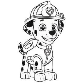 Desenho da Patrulha Canina para Colorir - Ryder e a Equipe em Ação Desenho da Patrulha Canina para Colorir - Marshall em Cena de Bombeiro