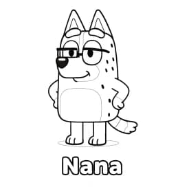 Nana para Colorir: A Vovó Estilosa da Série Bluey