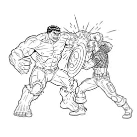 Desenho do Hulk vs Capitão América para Colorir