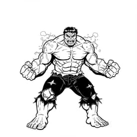 Hulk Enfurecido com Energia - Página para Colorir