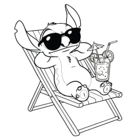 Desenhos para Colorir da Lilo e Stitch Andando de Triciclo Desenho para Colorir do Stitch Relaxando com Óculos de Sol
