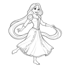 Desenhos para Colorir da Princesa Rapunzel Dançando