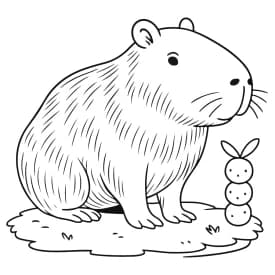 Capivara com Inseto Divertido para Colorir