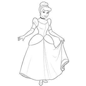 Desenhos de Princesas para Imprimir e Colorir Desenho da Princesa Cinderela com Vestido Azul para Colorir