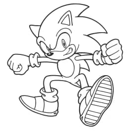 Desenho para Colorir do Sonic em Modo de Ataque Desenho para Colorir do Sonic Pulando com Energia