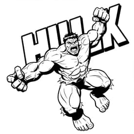 Desenho do Hulk Pulando com Nome em Destaque para Colorir