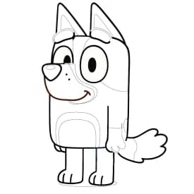 Missy para Colorir: Desenho da Cachorrinha Colorida da Série Bluey Bluey para Colorir: Desenho Clássico da Personagem em Pé