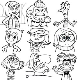 Alegria e Medo de Divertida Mente para Colorir Desenhos dos Personagens de Divertida Mente para Colorir