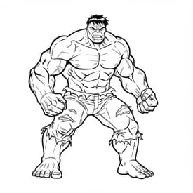Desenho do Hulk Pronto para Lutar para Colorir