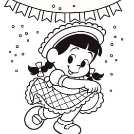 Menina Dançando na Festa Junina – Desenho para Colorir