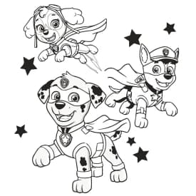 Desenho da Patrulha Canina Super Filhotes para Colorir