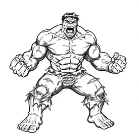 Desenho do Hulk Furioso Agachado para Colorir