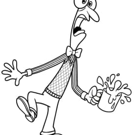 Desenho para Colorir Divertida Mente 2 com Todos os Personagens Desenho para Colorir Medo Derrubando Caneca: Um Momento de Puro Susto