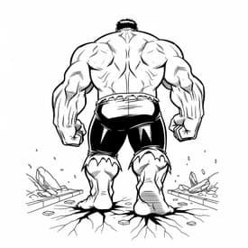 Desenho do Hulk de Costas para Colorir