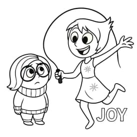 Desenho para Colorir Alegria e Tristeza com Memórias: Emoções em Destaque Desenho para Colorir Alegria e Tristeza: Emoções que se Equilibram