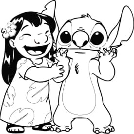 Desenhos para Colorir do Stitch Bebê com Mamadeira e Lilo Aconchegada Desenho para Colorir da Lilo Fazendo o Stitch Sorrir à Força
