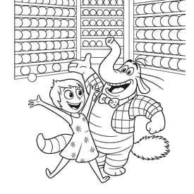 Desenho da Nojinho com os Braços Cruzados – Divertida Mente Desenho para Colorir Alegria e Bing Bong na Sala de Memórias