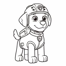 Desenho da Patrulha Canina para Colorir - Chase em Cena de Guarda Desenho da Patrulha Canina para Colorir - Zuma em Cena Aquática