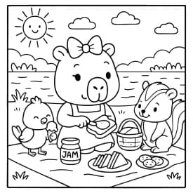 Capivara Fazendo Sanduíche no Piquenique