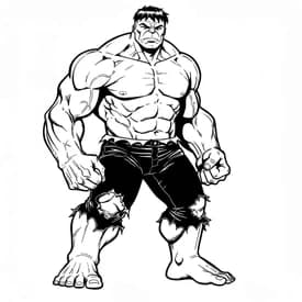 Hulk em Posição de Pronto para Lutar para Colorir