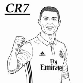 Cristiano Ronaldo comemorando – desenho para colorir