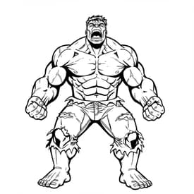 Hulk Gritando de Raiva - Desenho para Colorir