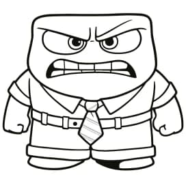 Desenho para Colorir Alegria Deitada: Um Momento de Pura Felicidade Desenho do Raiva de Divertida Mente para Colorir