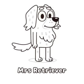 Mrs. Retriever para Colorir: A Mamãe Carinhosa da Série Bluey