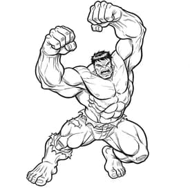 Desenho do Hulk Saltando com os Punhos para Colorir