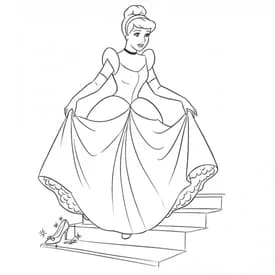 Desenhos para Colorir de Princesas Desenhos para Colorir da Cinderela Descendo as Escadas