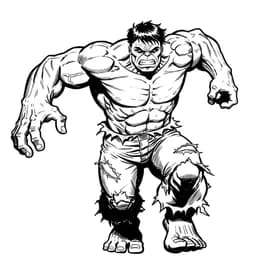 Desenho do Hulk Andando com Raiva para Colorir